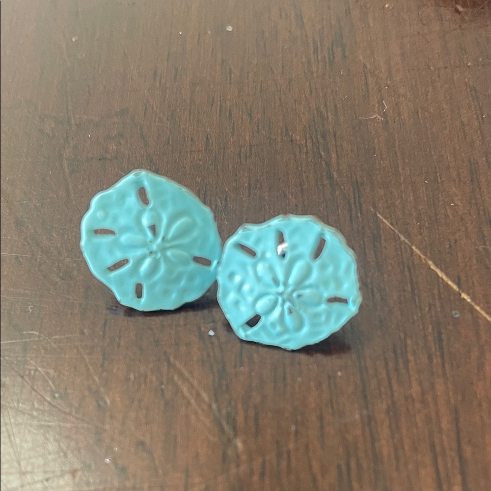 Turquoise Sand Dollar Earrings